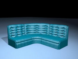 Blue leather corner sofa 3d preview
