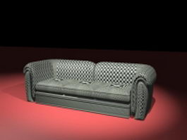 Black and white plaid sofa 3d model preview