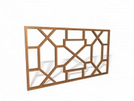 Wood lattice panels 3d model preview
