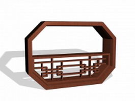 Chinese garden window 3d model preview
