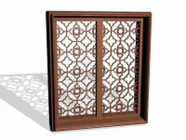 Chinese carving window 3d model preview