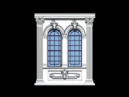 Gothic window 3d model preview