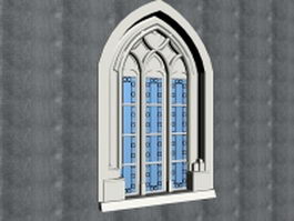 Gothic tracery windows 3d model preview