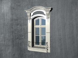 Spanish style window with trim 3d model preview