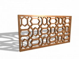 Decorative wood lattice panel 3d model preview