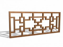 Wood lattice panel trellis 3d model preview