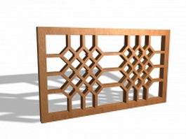 Oriental lattice panel 3d model preview