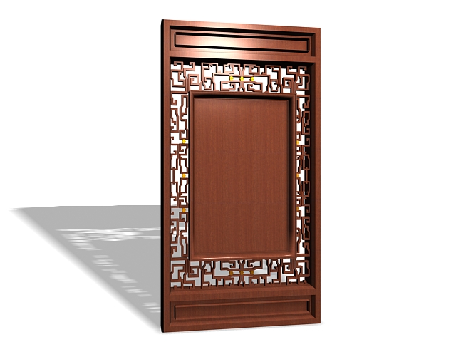 Chinese carved lattice panels 3d rendering