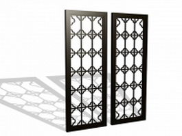 Framed lattice panels 3d model preview