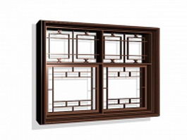 Chinese style windows 3d model preview
