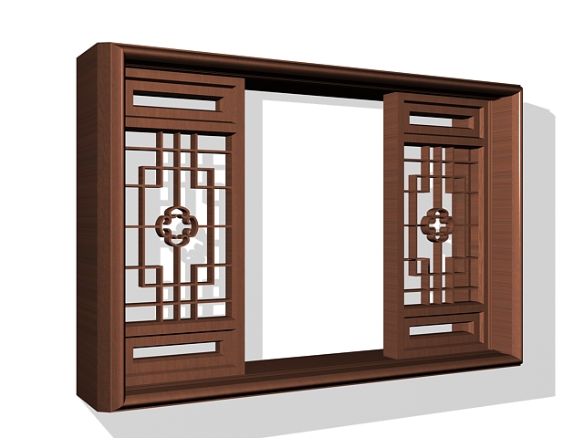 Traditional Chinese style window 3d rendering