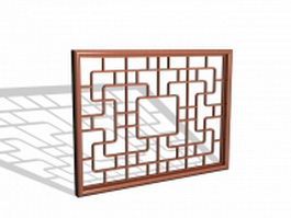 Chinese window frame 3d model preview