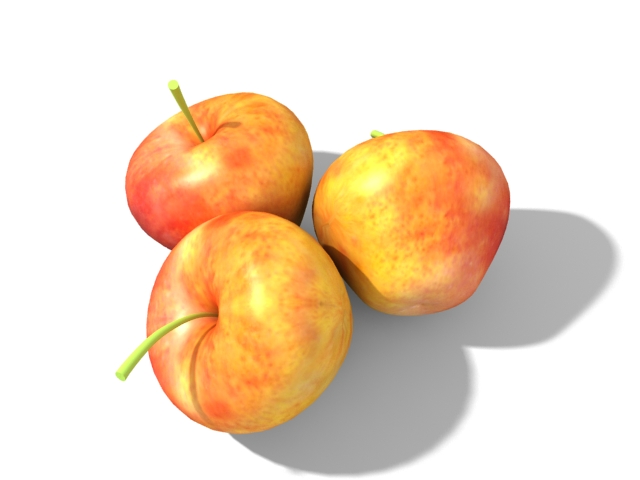 Red apple 3d rendering