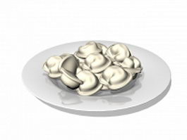 Plate of dumplings 3d model preview