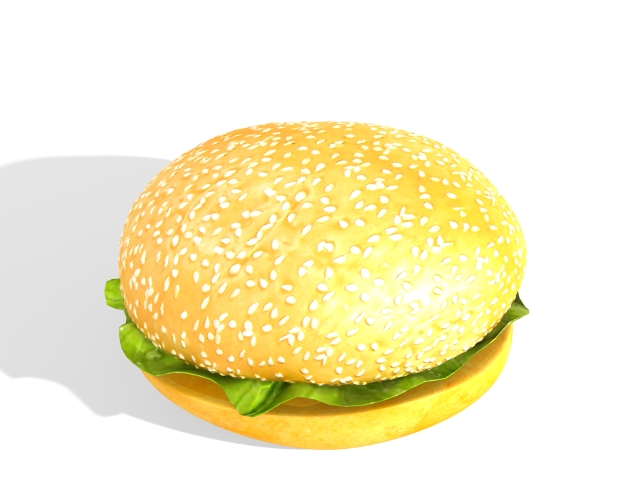 Fast food hamburger 3d rendering