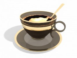 Hot coffee cup 3d model preview
