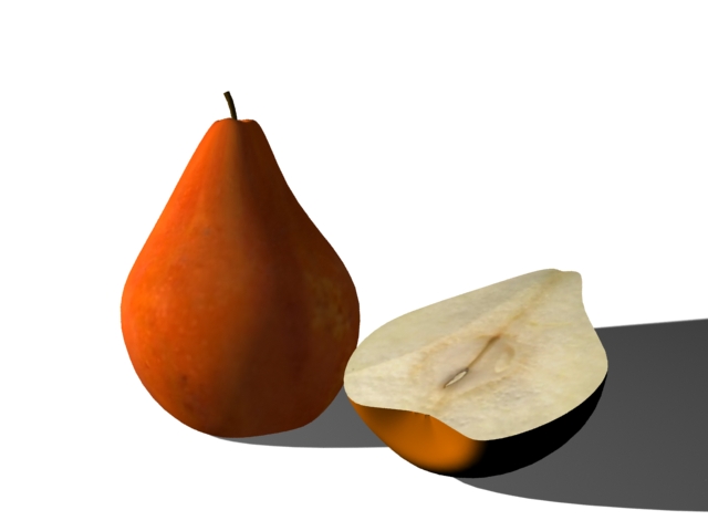 Pear sross section 3d rendering