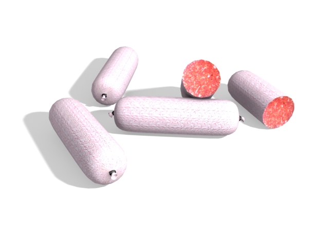 Pink Sausage 3d rendering