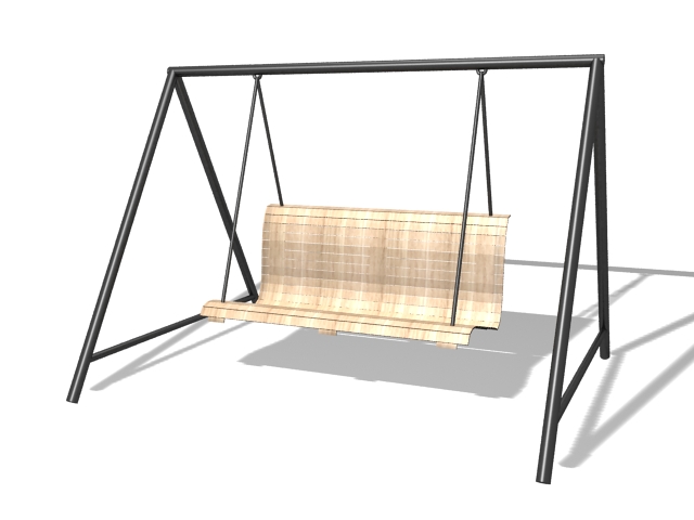 Outdoor swing chair 3d rendering