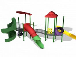 Plastic playground slides 3d model preview