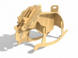 Wooden rocking dinosaur 3d preview