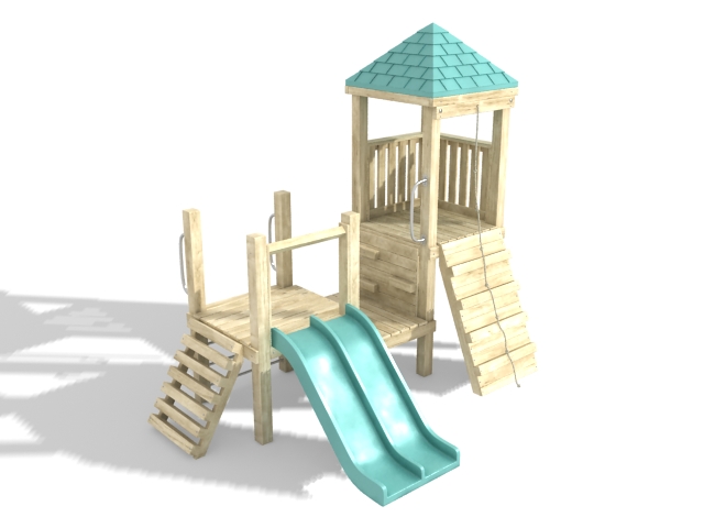 Wooden playhouse 3d rendering