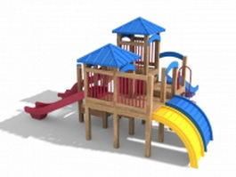 Outdoor playset slides 3d model preview