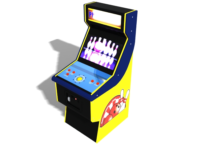 Bowling arcade game machine 3d rendering