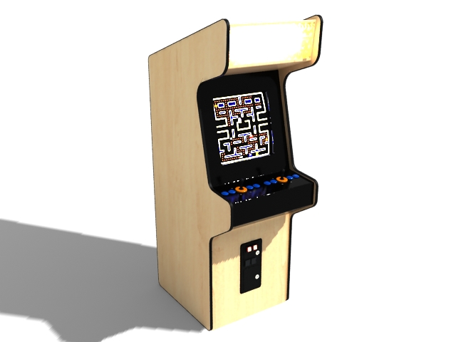 Vintage arcade machine 3d rendering
