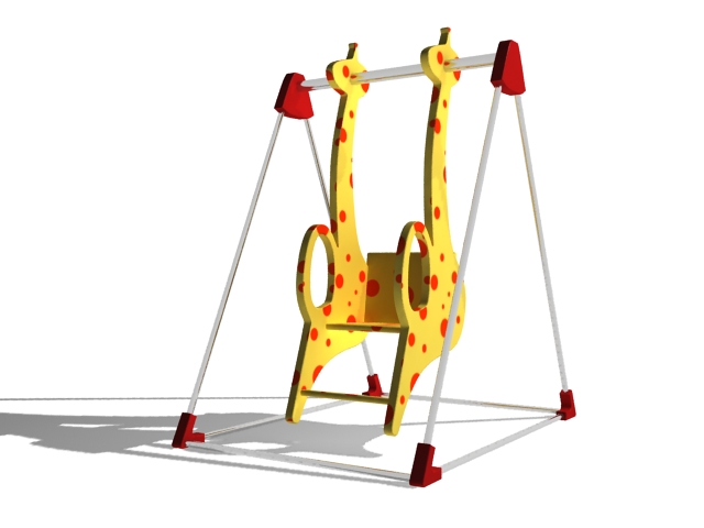 Giraffe swing 3d rendering