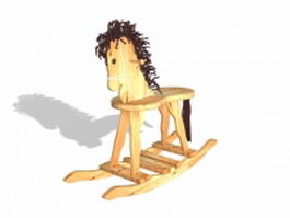 Wood rocking horse 3d preview