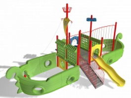Pirate ship slide 3d model preview