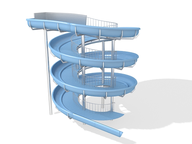 Two spiral slide play system 3d rendering