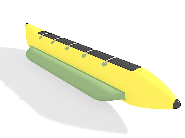 Inflatable submarine water float 3d rendering