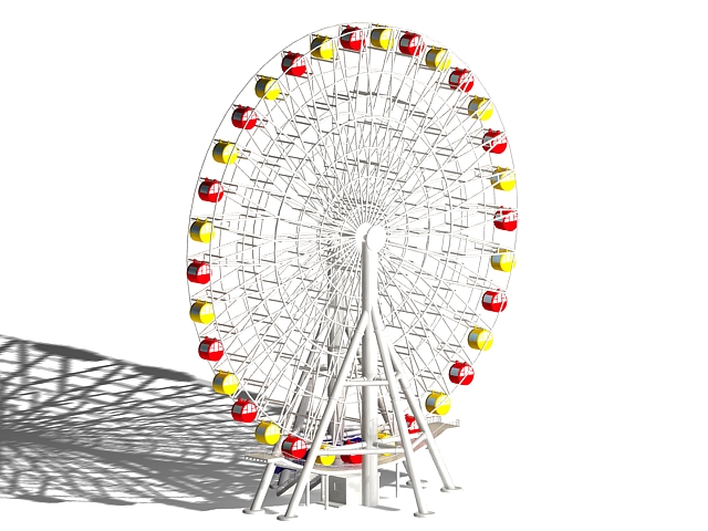 Classic ferris wheel 3d rendering
