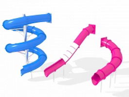 Tube slides for playgrounds 3d model preview