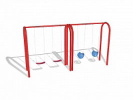 Playground swing set 3d model preview