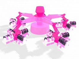 Flying scooters amusement ride 3d preview