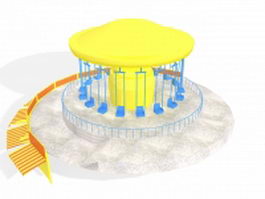 Flying scooter amusement park 3d model preview