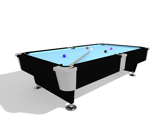 Billiard table with pool balls 3d rendering