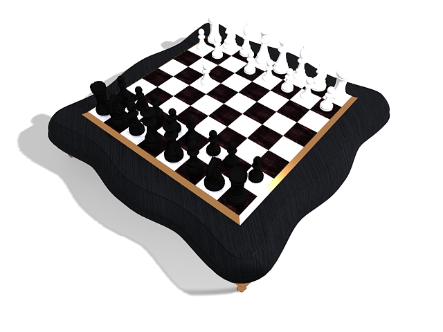 Vintage chess set 3d rendering