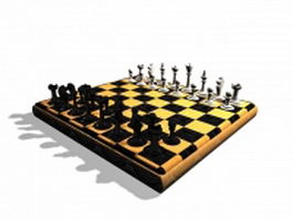 Staunton chess set 3d model preview