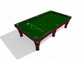 English snooker table 3d model preview