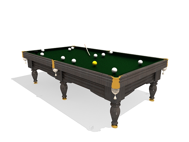Vintage pool table 3d rendering