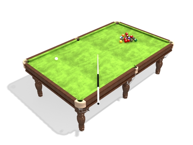American standard pool table 3d rendering