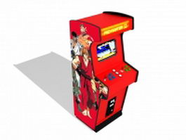 Classic arcade machine cabinet 3d model preview