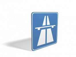 Highway information sign 3d model preview