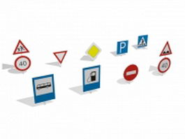 Traffic signs and symbols 3d model 3ds max files free download - CadNav