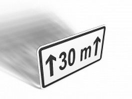 Distance road sign 3d model preview