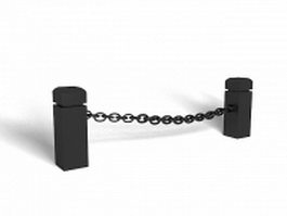 Steel barrier chain 3d model preview